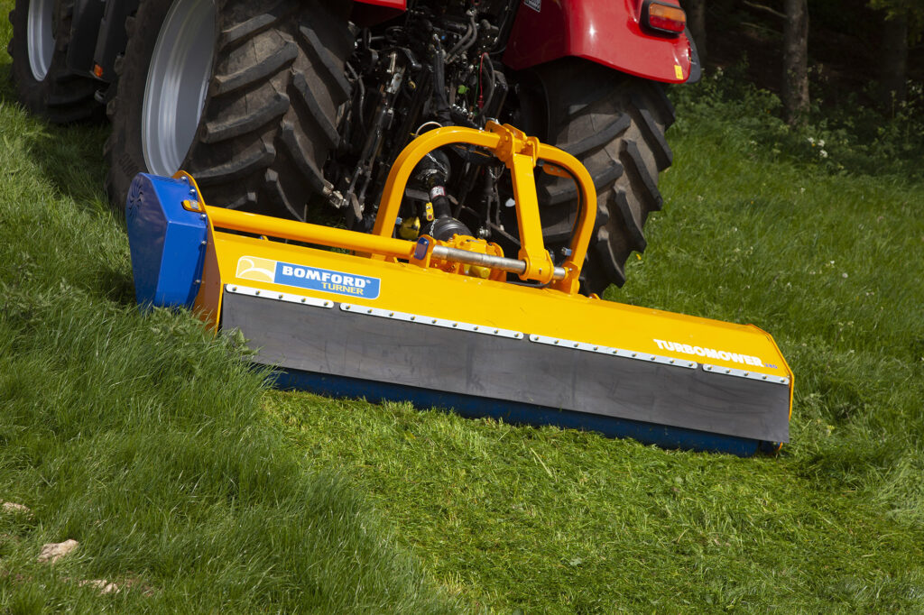 Bomford Turbo Mower Flail Mowers working in a field