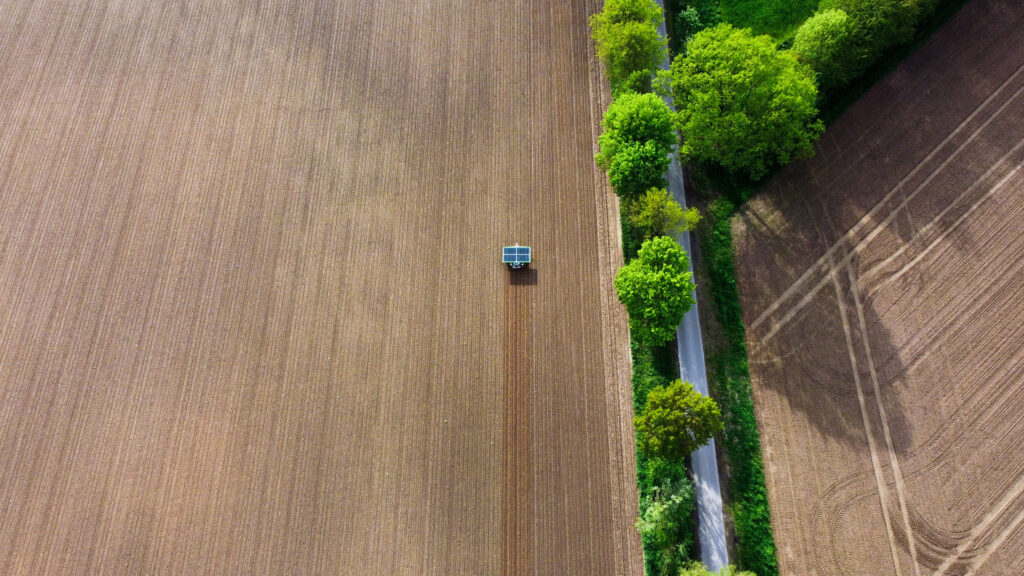 Solar-powered FarmDroid FD20 in a field